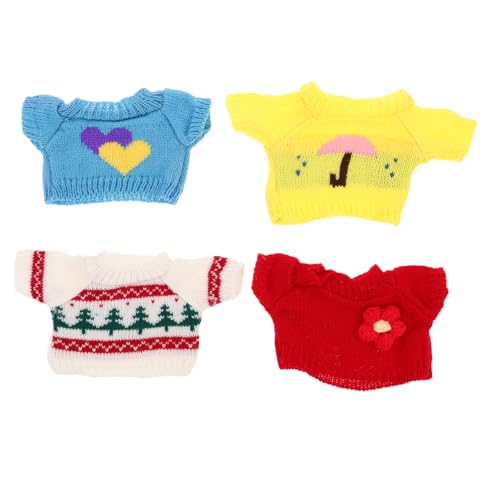 ERINGOGO 4-teiliger Bären-puppenpullover: Süße Stofftierkleidung Für 30 cm Große Puppen, Kleidungszubehör, Plüschtier-Outfit Für Mädchen, Geburtstag, DIY-häkelfigur von ERINGOGO