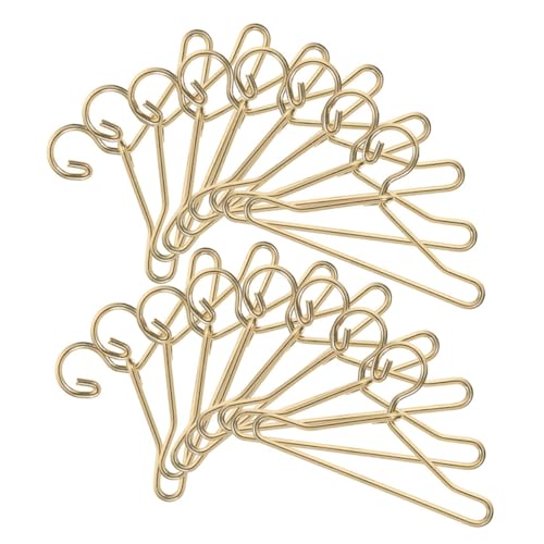 ERINGOGO 40stücke Miniatur Puppen Kleiderbügel Goldene Hänger Für Puppenkleidung Platzsparende Aufbewahrung Für Puppen Outfits Und Accessoires von ERINGOGO