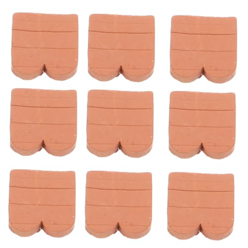 ERINGOGO 40 Stück Miniatur Modell Dachziegel aus Robustem mit Einzigartigem Wellenmuster Realistische Mini Bausteine für Puppenhaus und Garten Kreative DIY Bastelsteine Braun von ERINGOGO