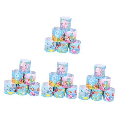 ERINGOGO 40 Stück Ring Slap Party Thema Armbänder Meer Geburtstag Kleinkind Für Kleinkinder Armbänder Schicke Armband Ringe Pvc von ERINGOGO