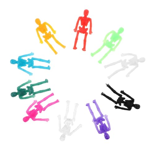 ERINGOGO 40 Stück Teiliges Elastische TPR Skelettfiguren Halloween Klebend Flexibel und Dehnbar Realistische Mini-Zombie-Figuren für Praktische Scherze Partygeschenke Klassenzimmerpreise von ERINGOGO