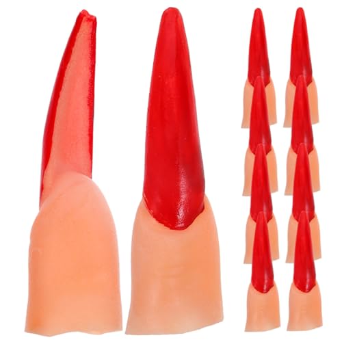 ERINGOGO 40 Stück Teiliges Halloween Fake Finger Bunte Hexenfinger als Cosplay Zubehör Gruselige Nagelspitzen für Lesezeiger Vielseitige Fake Hand Finger Requisiten für Party und Kostüm von ERINGOGO