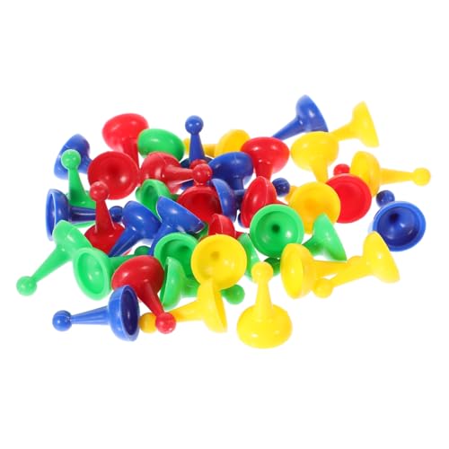 ERINGOGO 40 Stück Teiliges Kunststoff Schachfiguren Bunte Ersatzspielsteine für Schachbrett Tragbare Spielfiguren für Brettspielzubehör Glatte und Robuste Spielsteine für Familie und von ERINGOGO