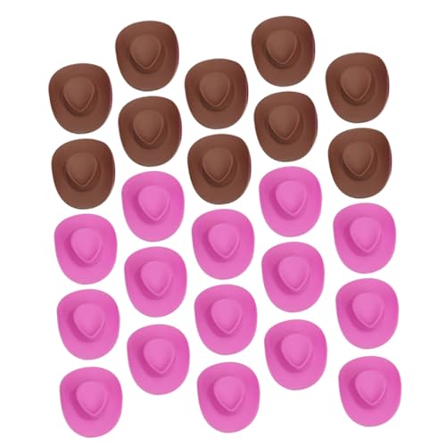ERINGOGO 40 Stück Teiliges Mini Cowboyhut für Puppen Einsetzbare Westernspielzeug Hüte Braun Glatte Oberfläche Sichere und Langlebige Party Bastelaccessoires von ERINGOGO