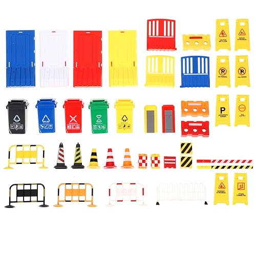 ERINGOGO 40 Stück Teiliges Verkehrszeichen Lernspielzeug mit Baustellenschildern Kleinen Verkehrskegeln Realistischem Design Robustem Leuchtenden Farben für Verkehrssicherheit und von ERINGOGO
