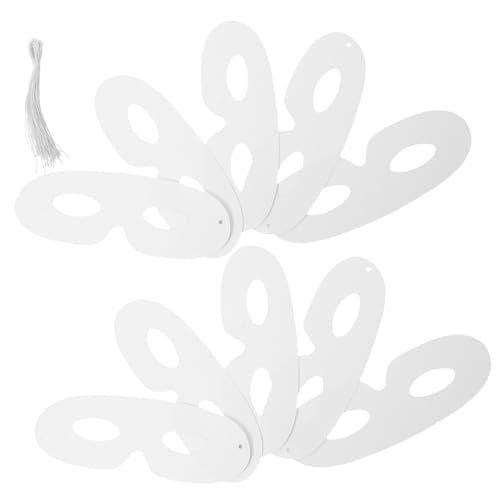 ERINGOGO 40 Stück Weiße DIY Papiermasken zum Bemalen Halbgesichts Masken für Karneval Halloween Cosplay und Unbemalte Maskerade Masken für Kreative Gestaltung von ERINGOGO