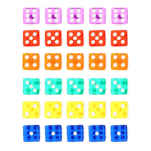 ERINGOGO 40 Stück Würfel Acryl Würfel Partywürfel aus Acryl transparente Würfel Spielwürfel Pub- lustige Würfelspiel-Requisiten Spiel Würfel transparente Acrylwürfel von ERINGOGO