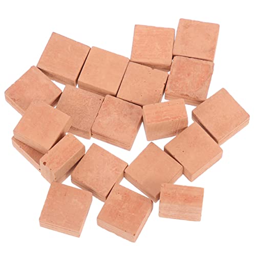 ERINGOGO 40 Stück simulierte Ziegel Mini Gebäude Terrakotta bastelmaterial bastel Materialien Modellbau-Szenerie DIY Modellbau Burgmodelle basteln bastelset deko kleine Ziegel Möbel Ton rot von ERINGOGO