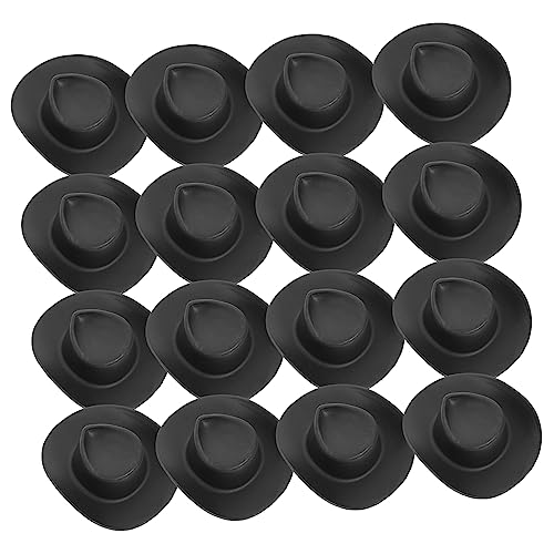 ERINGOGO 40pcs Mini-cowboyhut Mini-hüte Miniatur-westernhüte Puppe Verkleiden Partyzubehör Minihüte Zum Basteln Cowboyhut Aus Weißem Hüte Für Die Party Black von ERINGOGO