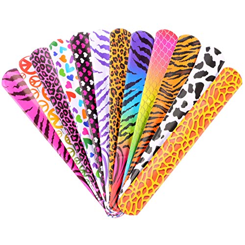 ERINGOGO 45Stücke Schnapparmbänder mit Tierdruck für Kindergeburtstags Gastgeschenke Lustige Party Handgelenk Accessoires Zufällige Muster von ERINGOGO