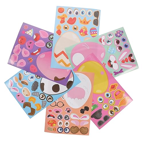 ERINGOGO 48 Blatt Ostereier-Aufkleberspielzeug puzzlematte Festival-Ei-Aufkleber Entzückender Ei-DIY-Aufkleber entzückender Eieraufkleber Eier Aufkleber Papier von ERINGOGO