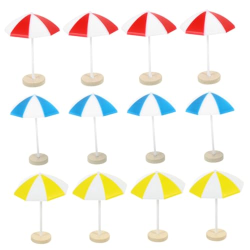 ERINGOGO 48 STK Fantastischer Puppenhaus-Strandschirm Mini-Sonnenschirmdekore Spielzeuge Puppenzubehör Mini-Stranddekoration Micro-Landschafts- Ozean Ornamente Moos von ERINGOGO