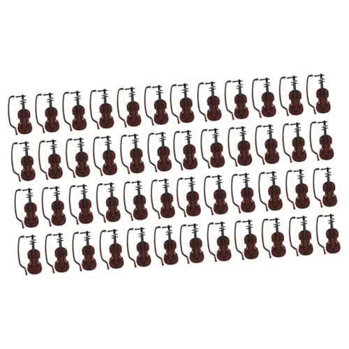 ERINGOGO 48 Sätze Mini-Geige musikinstrumente Musical Instruments Weihnachtsdekorationen für Ornament Christbaumschmuck Mini-Violine-Modell Puppenhaus-Geige Weihnachtsbaum Spielzeugzimmer von ERINGOGO