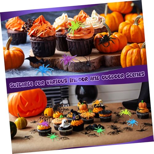ERINGOGO 48 Teiliges Halloween Spinnentoys Realistische Dehnbare TPR Spinnen in Farben Interaktives Scherzspielzeug Gruselige Partygeschenke für Halloween Dekoration und Mitgebsel von ERINGOGO