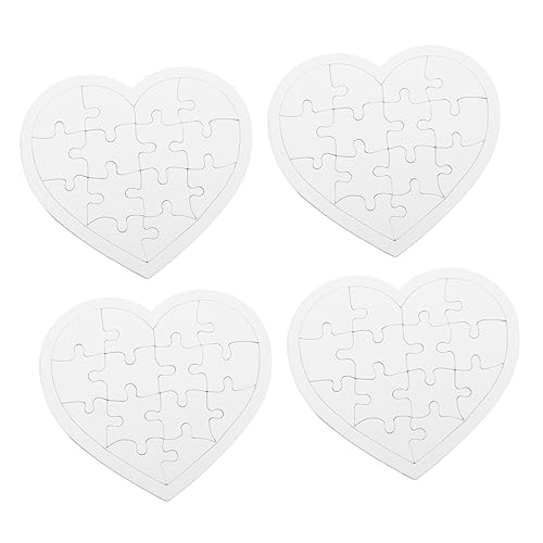 ERINGOGO 4Sätze Leeres Herz Puzzle Zum Ausmalen Teiliges Für Kreative DIY Projekte Bemalbar Mit Farben Stiften Und Mehr Bastelaktivitäten Und Partyeinladungen von ERINGOGO