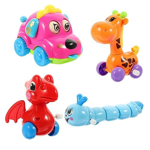 ERINGOGO 4Stücke Aufziehspielzeug Cartoon Tier Uhrwerkspielzeug Für Verschleißfest Mit Verschiedenen Designs Dino Hund Giraffe Raupe Sicheres Und Interessantes von ERINGOGO