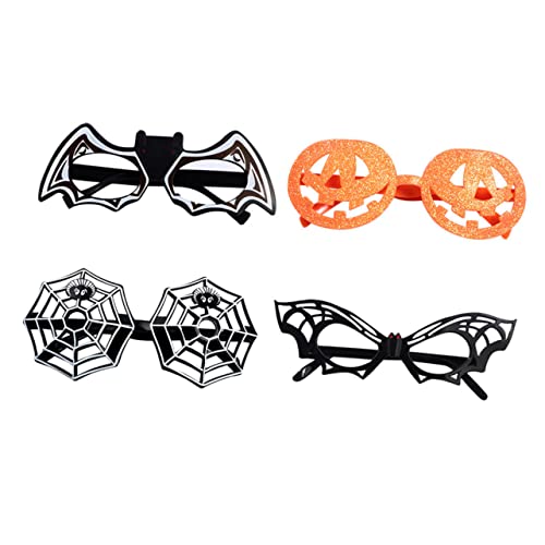 ERINGOGO 4Stücke Halloween Kostümbrille Lustige Partybrille Mit Glitzer Pumpkin Fledermaus Für Fröhliche Feiern Und Kostümpartys von ERINGOGO