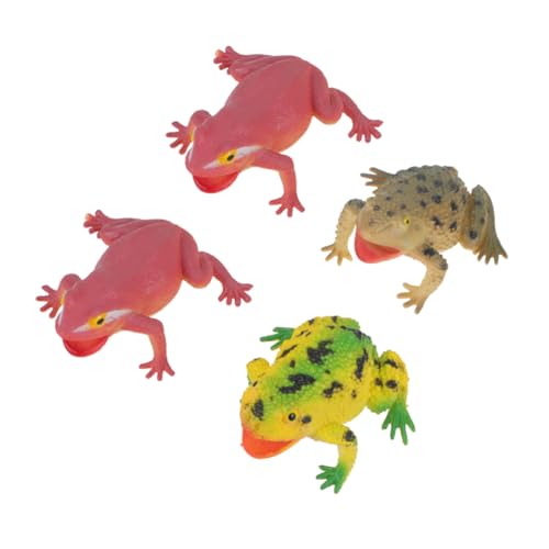 ERINGOGO 4Stücke Quetschspielzeug Lustige Froschspielzeuge mit Geräuschfunktion für Erwachsene für Partys und Stressabbau aus Sicherem Kunststoff Verschiedene Designs von ERINGOGO