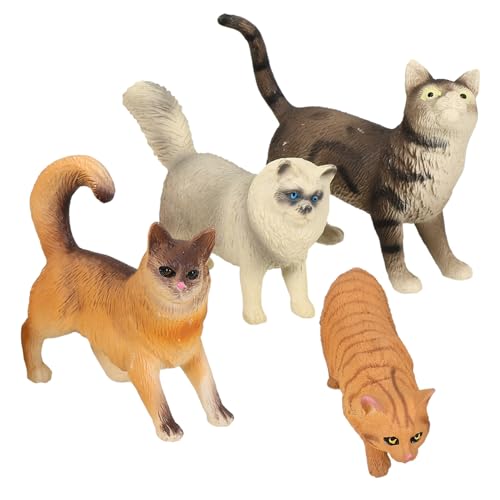 ERINGOGO 4stücke Teiliges Katzenmodell Katzenfiguren Solidem Für Kreative Spiele Tischdekoration Lernspielzeug Für Und Verantwortung von ERINGOGO