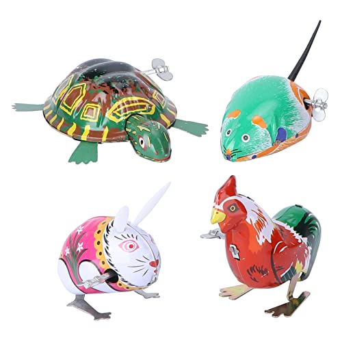 ERINGOGO 4Stücke Retro Aufziehspielzeug Klassische Blechtiere mit Nostalgisches Kinderspielzeug für Jungen und Fördert Kreativität und Motorik Sicheres Design ERINGOGO 4Stücke Retro Aufziehspielzeug Klassische Blechtiere mit Nostalgisches Kinderspielzeug für Jungen und Fördert Kreativität und Motorik Sicheres Design von ERINGOGO