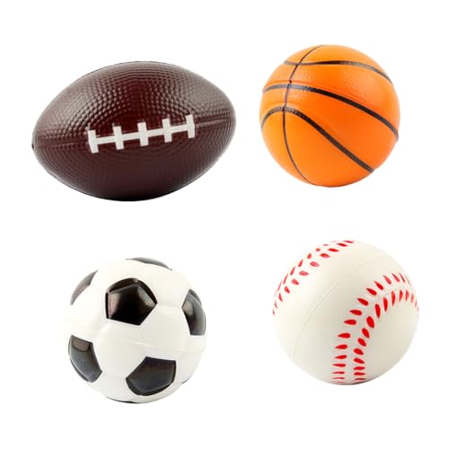 ERINGOGO 4Stücke Squeeze Stressabbau Für Erwachsene Sensorisches Stressreduzierendes Fidget Bälle Form Von Fußball Basketball Baseball Und American Football von ERINGOGO