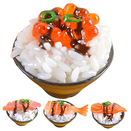 ERINGOGO 4stücke Sushi Reis Modellset Realistisches Spielzeug Für Küche Und Fotografie Für Rollenspiele Und Dekoration ERINGOGO 4stücke Sushi Reis Modellset Realistisches Spielzeug Für Küche Und Fotografie Für Rollenspiele Und Dekoration von ERINGOGO
