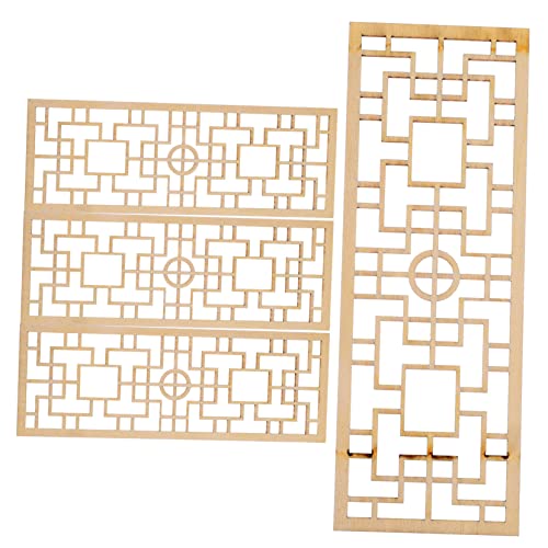ERINGOGO 4pcs Miniatur-Bildschirm Puppenhaus-schlafzimmermöbel Puppenhausfenster Puppenhaustüren Puppenmöbel Puppenhausmöbel Miniatur Desktop-mini-Bildschirm Miniaturen Holz von ERINGOGO