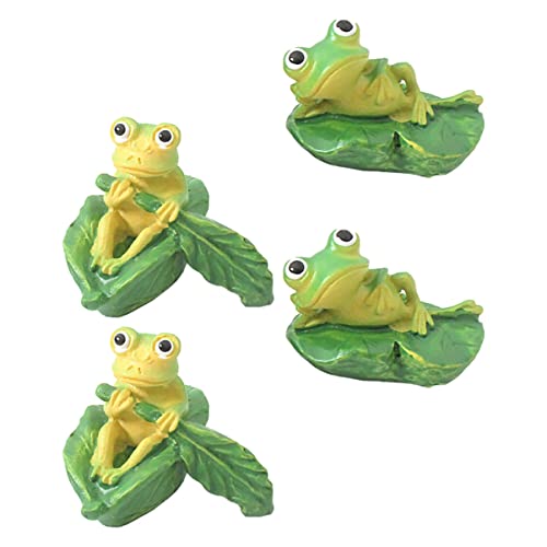 ERINGOGO 4stücke Miniatur Moos Landschaftsdeko Adorable Resin Frog Figuren Für Garten Und Zuhause Kreative Ornamente Für Landschaften Detailreiche Tierfiguren Wetterbeständig Und von ERINGOGO