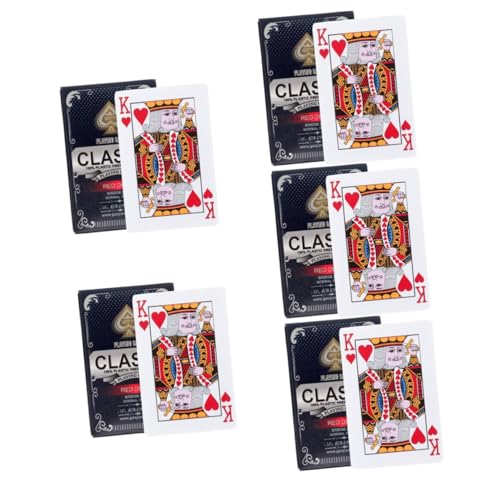 ERINGOGO 5 Kisten Kartenspielen Tischkarten Klassische Trickkarten Mini-Kartenspiel Tally Spielkarten Familienspiel Spielkarneval Schüttgut Schachbrett Geschenk Poker Plastik von ERINGOGO