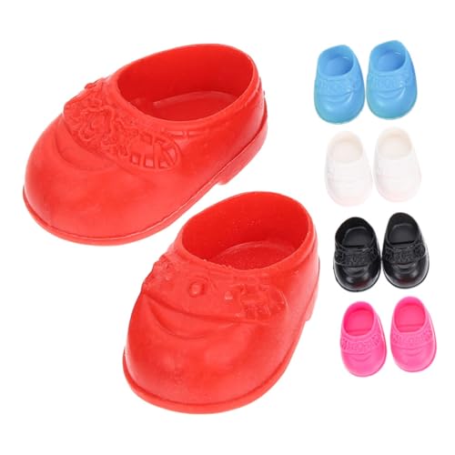 ERINGOGO 5 Paare Schuhe Besondere Puppenschuhe Süße Puppenschuhe Mini-schlüsselanhänger Zentimeter Puppenschuhe Schuhpuppe Schuhe Mini-geweihe Zum Basteln Zubehör Puppenschuhe Plastik von ERINGOGO