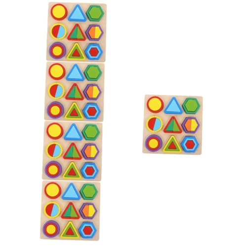 ERINGOGO 5 Sätze Form kognitive Paarung Bausteine Kinderspielzeug Spielzeuge Rätsel pädagogisches Formpuzzle Geometrie-Form-Baustein-Spielzeug Farbblock Blöcke Lehrmittel Vorschule Holz von ERINGOGO
