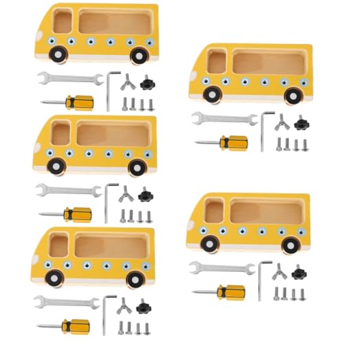ERINGOGO 5 Sätze Schraubenmutter Lernspielzeug Für Kleinkinder Spielzeug Für Kinder Auto-Werkzeuge Sensorisches Geschäftiges Busschraubenspiel Hölzern Holz Arbeit Bauwerkzeuge von ERINGOGO