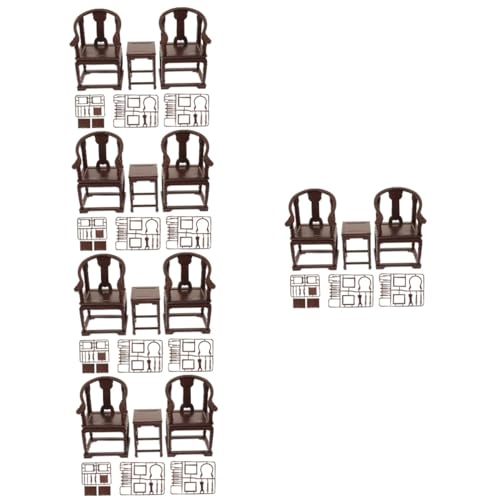 ERINGOGO 5 Sätze Simulationstisch und Stuhl Montage Sessel Form Spielhaus-Sessel kunststoffstühle plastikstuhl Kinderspielzeug Bausteine Vintage-Sessel-Puzzle Montagesessel Spielzeug gebaut von ERINGOGO