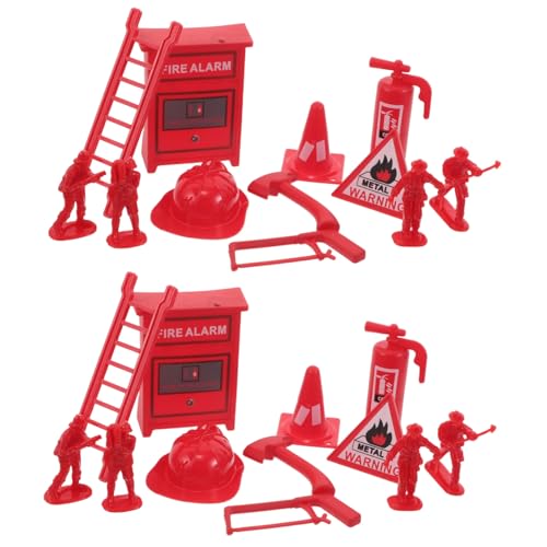 ERINGOGO 5 Sätze Teilige Feuerwehr-spielzeugsets aus Robustem Kunststoff Realistische Mini-feuerwehrmann-Figuren und Feuerlöscher-Modelle Fördert Kreatives Rollenspiel Teamwork und Fantasie von ERINGOGO