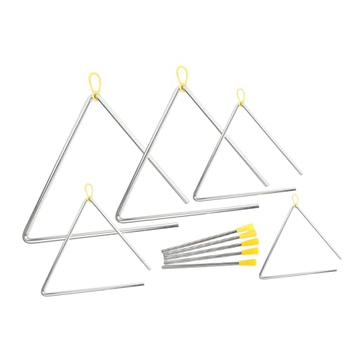 ERINGOGO 5 Sätze Teiliges Triangel Percussion Instrument aus mit Schlägeln Leicht und Tragbar für Sicheres und Hochwertiges Musikspielzeug für Geburtstagsgeschenke ERINGOGO 5 Sätze Teiliges Triangel Percussion Instrument aus mit Schlägeln Leicht und Tragbar für Sicheres und Hochwertiges Musikspielzeug für Geburtstagsgeschenke von ERINGOGO