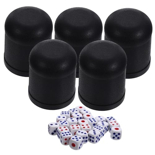 ERINGOGO 5 Sätze Teiliges Würfelbecher aus Kunststoff mit Würfeln Kompakter Dice Shaker Cup für Party und Ratespiele Leicht und Tragbar für Ktv und Gesellschaftsspiele von ERINGOGO