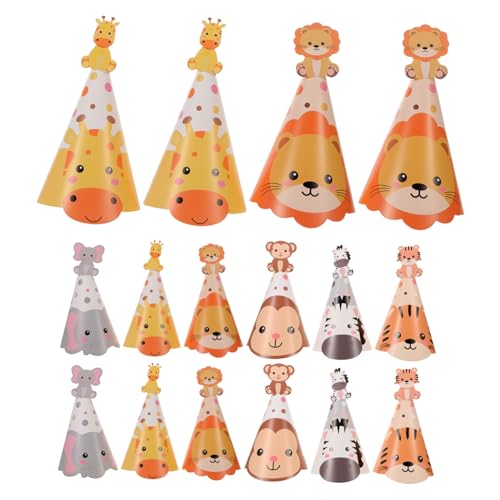 ERINGOGO 5 Sätze Tiergeburtstagshüte Papier Partyhüte mit Tiger Elefant Motiven Bunte Dschungel Krone Einfach zu Tragen für Jungen Mädchen Geburtstagsfeiern und Gruppenaktivitäten ERINGOGO 5 Sätze Tiergeburtstagshüte Papier Partyhüte mit Tiger Elefant Motiven Bunte Dschungel Krone Einfach zu Tragen für Jungen Mädchen Geburtstagsfeiern und Gruppenaktivitäten von ERINGOGO