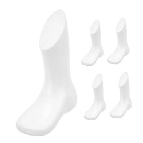 ERINGOGO 5 Stück Babyfußform babysachen babyspielzeug Babyschuhe Babyzubehör Schaufensterpuppenfüße für Socken gefälschter Fuß Fußpuppe für Socken Socken-Mannequin-Fuß-Display Plastik Weiß von ERINGOGO