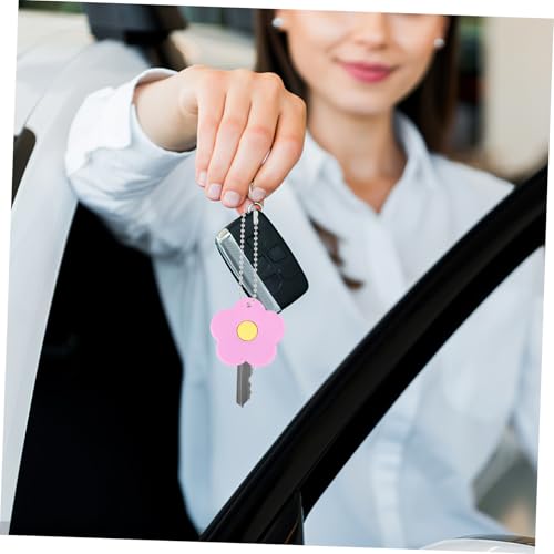 ERINGOGO 5 Stück Bunte Silikon Schlüsselkappen Blumenmotiv Schlüsselkennzeichnung Schutzhauben für Hausschlüssel Einfache Montage Langlebig Flexibel von ERINGOGO