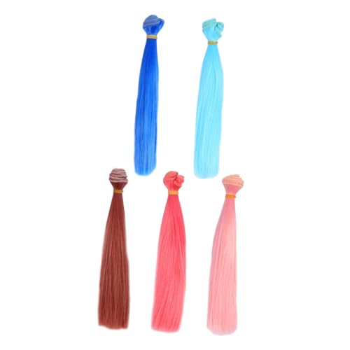 ERINGOGO 5 Stück Doll Hair Wefts Hochtemperatur silkwig Gerade Puppenhaarverlängerungen Weiches DIY Puppenperücken Bastelset für Puppenhaar Kunsthandwerk von ERINGOGO