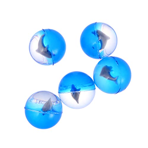 ERINGOGO 5 Stück Gummi Springbälle Weltraum Outdoor Für Hüpfball Mini Strandball Massenspielzeug Lernspielzeug Pädagogisches Transparenter Ball Blau von ERINGOGO