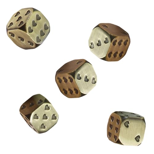 ERINGOGO 5 Stück Herzmuster Metallwürfel Kleine Spielwürfel für Brettspiele Abgerundete Ecken Langlebig Glatter Oberfläche für Partys und Spielabende ERINGOGO 5 Stück Herzmuster Metallwürfel Kleine Spielwürfel für Brettspiele Abgerundete Ecken Langlebig Glatter Oberfläche für Partys und Spielabende von ERINGOGO