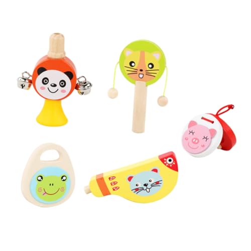 ERINGOGO 5 Stück Holz Musikinstrument Set für Teiliges Percussion mit Verschiedenen Instrumenten für Kreative Lernspiele und Musikalische ERINGOGO 5 Stück Holz Musikinstrument Set für Teiliges Percussion mit Verschiedenen Instrumenten für Kreative Lernspiele und Musikalische von ERINGOGO