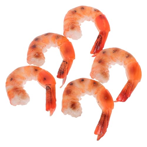 ERINGOGO 5 Stück Künstliche Garnelen aus Robustem PVC Realistische Food Toys Vielseitige Dekoration für Küche Restaurant Supermarkt Party und Fotorequisiten von ERINGOGO
