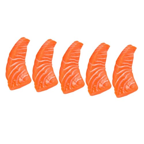 ERINGOGO 5stücke Simulierte Künstliche Scheiben Gefälschte Lebensechte Fisch Fleisch Lebensmittel Modell Display Foto Requisiten von ERINGOGO