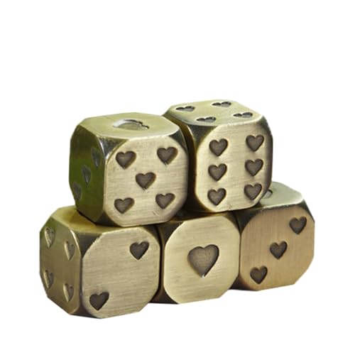 ERINGOGO Unterhaltungswürfel-Set 5-teilig Metall-herzwürfel Runde Kanten Für Spiele Und Partys von ERINGOGO