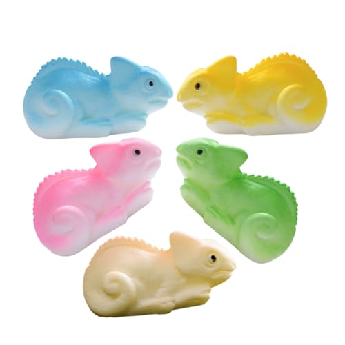 ERINGOGO 5 Stück Mikrolandschaftseidechse gartenzubehör gartenfiguren Mini Echse miniaturfiguren Cartoon Echse Miniatur-Landschaftsdekor Miniaturen zum Basteln Eidechsenfigur Harz von ERINGOGO