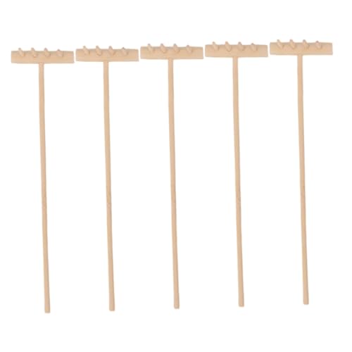 ERINGOGO 5 Stück Mini Rechen Basteln Sandkasten Miniaturen Gartensandkasten Miniatur Desktop Rechen Zubehör DIY Sandtisch Rechen Desktop Sandrechen Rechen Sand Für Sandmalerei von ERINGOGO