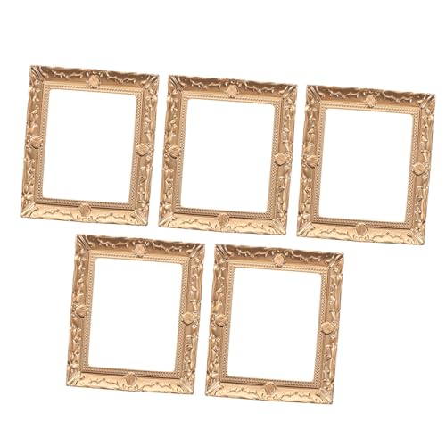 ERINGOGO 5stücke Miniatur Vintage Fotorahmen Aus Resin Kleine Antike Bilderrahmen Für Puppenhaus Dekoration Für Schmuckdisplay Und Kreative Fotoprops von ERINGOGO