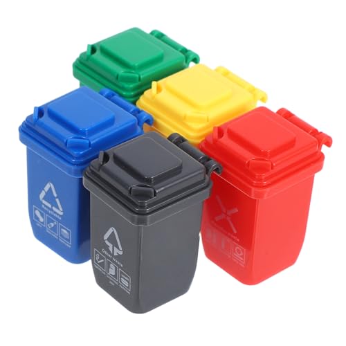 ERINGOGO 5 Stück Miniatur Outdoor mülleimer Detailgetreue Miniatur abfallbehälter für Puppenhaus Dekoration Multifunktionale Kleine Mülltonnen Tragbare Mini Sanitation Bins für von ERINGOGO